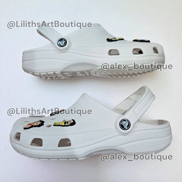 Crocs Classic Clogs White Betty Boop Charms Shoes(F031)-Size 6/8 for Unisex - Picture 7 of 12